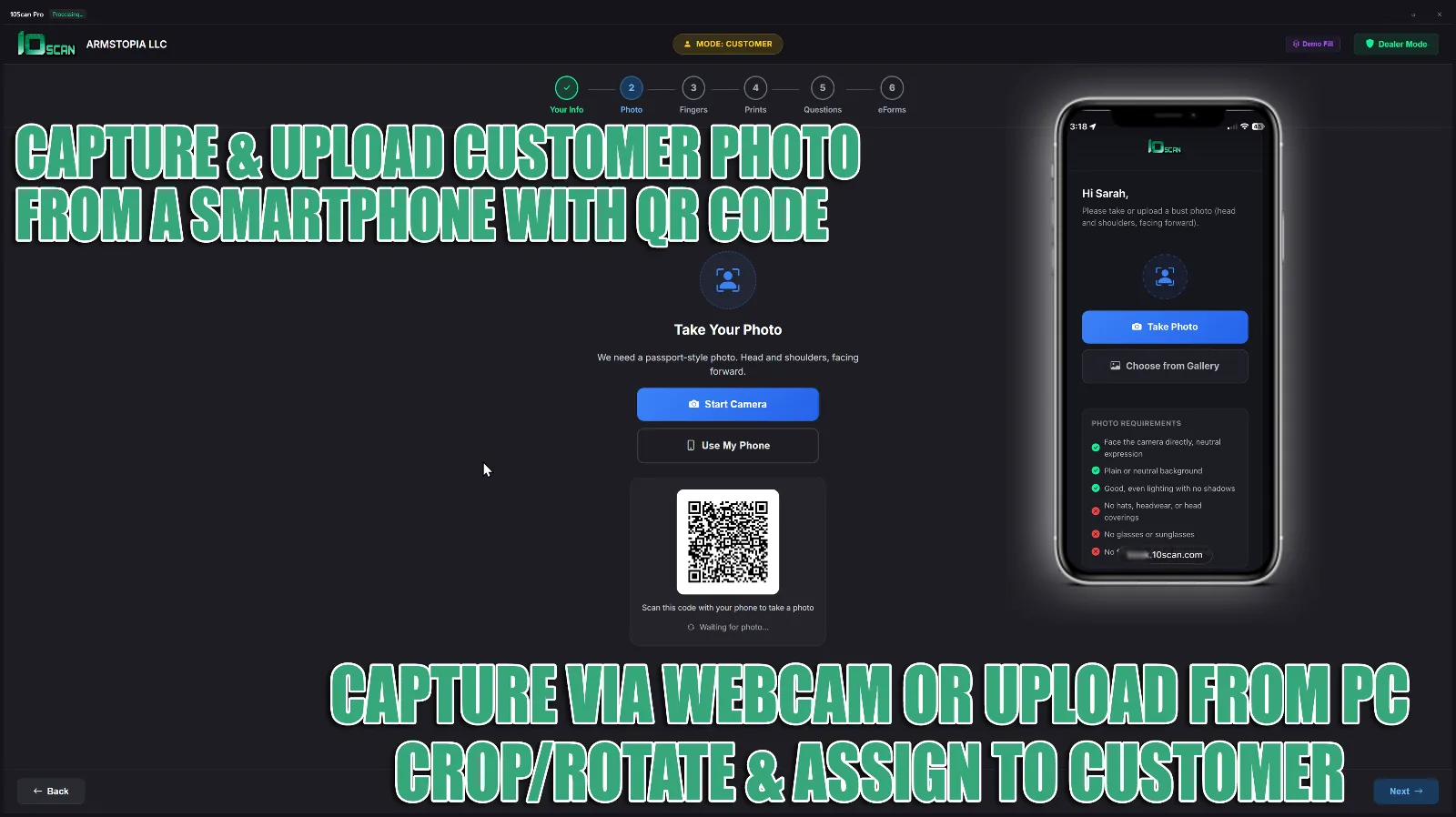 10Scan NFA customer passport photo capture for ATF eForm
